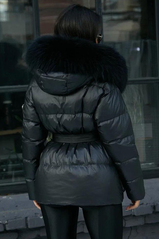 Женский пуховик очень теплый на зиму черный