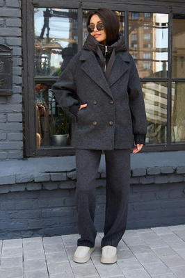 Зимний пуховик серый Pang Million