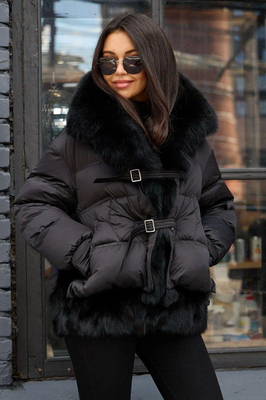 Пуховик оверсайз 2025 vivilona с капюшоном